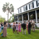 Patrons enjoying cocktails prior to the evening's performances.
